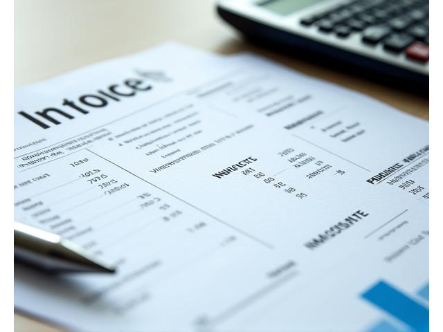 A neat stack of invoices with a calculator and pen, representing transparent billing.